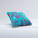 Colorful Blue and Red Starfish Shapes ink-Fuzed Decorative Throw Pillow