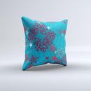Colorful Blue and Red Starfish Shapes ink-Fuzed Decorative Throw Pillow