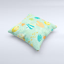 Colorful Bright Saltwater Fish ink-Fuzed Decorative Throw Pillow
