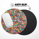Colorful Candy Sprinkles// WaterProof Rubber Foam Backed Anti-Slip Mouse Pad for Home Work Office or Gaming Computer Desk
