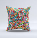 Colorful Candy Sprinkles ink-Fuzed Decorative Throw Pillow