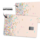 Colorful Candy Sticks Over Apricot - Premium Protective Decal Skin-Kit for the Apple Credit Card