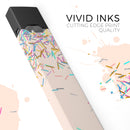 Colorful Candy Sticks Over Apricot - Premium Decal Protective Skin-Wrap Sticker compatible with the Juul Labs vaping device