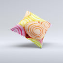 Colorful Candy Swirls ink-Fuzed Decorative Throw Pillow