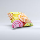 Colorful Candy Swirls ink-Fuzed Decorative Throw Pillow