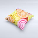 Colorful Candy Swirls ink-Fuzed Decorative Throw Pillow