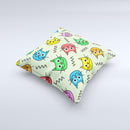 Colorful Cat iCons ink-Fuzed Decorative Throw Pillow