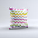 Colorful Chevron Pattern Ink-Fuzed Decorative Throw Pillow