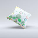 Colorful Emotional Cartoon Owls in the Trees ink-Fuzed Decorative Throw Pillow