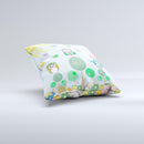 Colorful Emotional Cartoon Owls in the Trees ink-Fuzed Decorative Throw Pillow