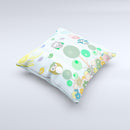 Colorful Emotional Cartoon Owls in the Trees ink-Fuzed Decorative Throw Pillow