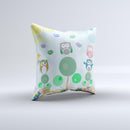 Colorful Emotional Cartoon Owls in the Trees ink-Fuzed Decorative Throw Pillow