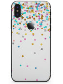 Colorful Falling Blocks Over White - iPhone X Skin-Kit