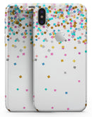 Colorful Falling Blocks Over White - iPhone X Skin-Kit