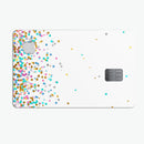 Colorful Falling Confetti Over White - Premium Protective Decal Skin-Kit for the Apple Credit Card