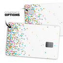 Colorful Falling Confetti Over White - Premium Protective Decal Skin-Kit for the Apple Credit Card