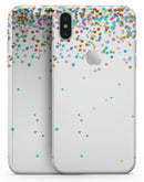 Colorful Falling Confetti Over White - iPhone X Skin-Kit