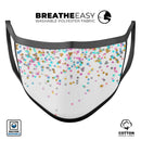 Colorful Falling Stars Over White - Made in USA Mouth Cover Unisex Anti-Dust Cotton Blend Reusable & Washable Face Mask with Adjustable Sizing for Adult or Child