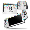 Colorful Falling Stars Over White - Skin Wrap Decal for Nintendo Switch Lite Console & Dock - 3DS XL - 2DS - Pro - DSi - Wii - Joy-Con Gaming Controller