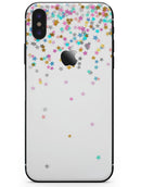 Colorful Falling Stars Over White - iPhone X Skin-Kit