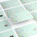Colorful Falling Triangles Over Mint - Premium Protective Decal Skin-Kit for the Apple Credit Card