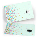 Colorful Falling Triangles Over Mint - Premium Protective Decal Skin-Kit for the Apple Credit Card