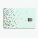 Colorful Falling Triangles Over Mint - Premium Protective Decal Skin-Kit for the Apple Credit Card