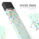 Colorful Falling Triangles Over Mint - Premium Decal Protective Skin-Wrap Sticker compatible with the Juul Labs vaping device