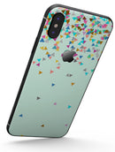 Colorful Falling Triangles Over Mint - iPhone X Skin-Kit