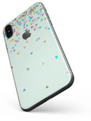 Colorful Falling Triangles Over Mint - iPhone X Skin-Kit