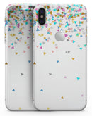 Colorful Falling Triangles - iPhone X Skin-Kit