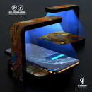 Colorful Gold Mixed Acrylic UV Germicidal Sanitizing Sterilizing Wireless Smart Phone Screen Cleaner + Charging Station