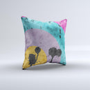 Colorful Grunge Target ink-Fuzed Decorative Throw Pillow