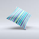Colorful Highlighted Vertical Stripes  Ink-Fuzed Decorative Throw Pillow