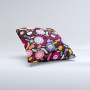 Colorful Hugged Vector Leaves and Flowers ink-Fuzed Decorative Throw Pillow