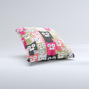 Colorful Hypnotic Cats ink-Fuzed Decorative Throw Pillow