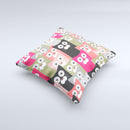 Colorful Hypnotic Cats ink-Fuzed Decorative Throw Pillow