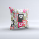 Colorful Hypnotic Cats ink-Fuzed Decorative Throw Pillow
