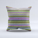 Colorful Knit Pattern ink-Fuzed Decorative Throw Pillow