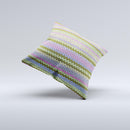 Colorful Knit Pattern ink-Fuzed Decorative Throw Pillow