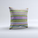 Colorful Knit Pattern ink-Fuzed Decorative Throw Pillow