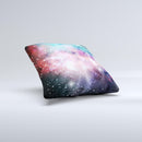 Colorful Neon Space Nebula Ink-Fuzed Decorative Throw Pillow