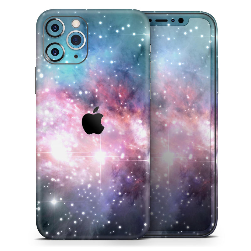 Colorful Neon Space Nebula - Skin-Kit compatible with the Apple iPhone 13, 13 Pro Max, 13 Mini, 13 Pro, iPhone 12, iPhone 11 (All iPhones Available)