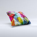 Colorful Overlapping Translucent Shapes ink-Fuzed Decorative Throw Pillow