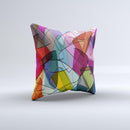 Colorful Overlapping Translucent Shapes ink-Fuzed Decorative Throw Pillow