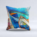 Colorful Pastel Docked Boats ink-Fuzed Decorative Throw Pillow
