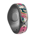Colorful Pink & Teal Seamless Paisley - Decal Skin Wrap Kit for the Disney Magic Band