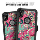 Colorful Pink & Teal Seamless Paisley - Skin Kit for the iPhone OtterBox Cases