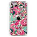 Colorful Pink & Teal Seamless Paisley - Skin-Kit compatible with the Apple iPhone 13, 13 Pro Max, 13 Mini, 13 Pro, iPhone 12, iPhone 11 (All iPhones Available)