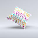 Colorful Polka Dots on White Ink-Fuzed Decorative Throw Pillow